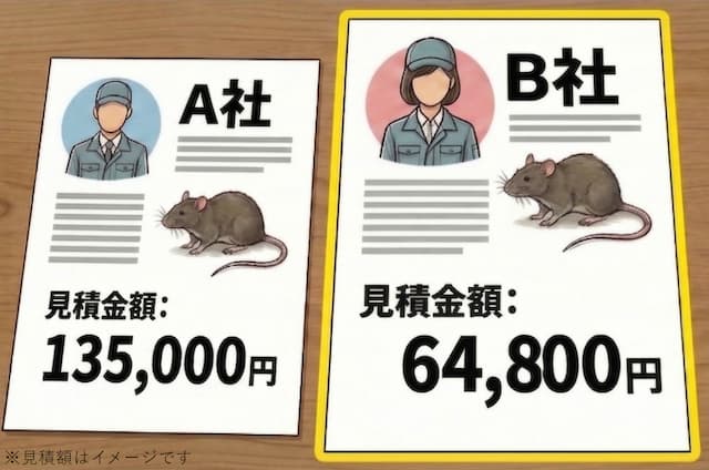 見積書 ネズミ駆除 比較
